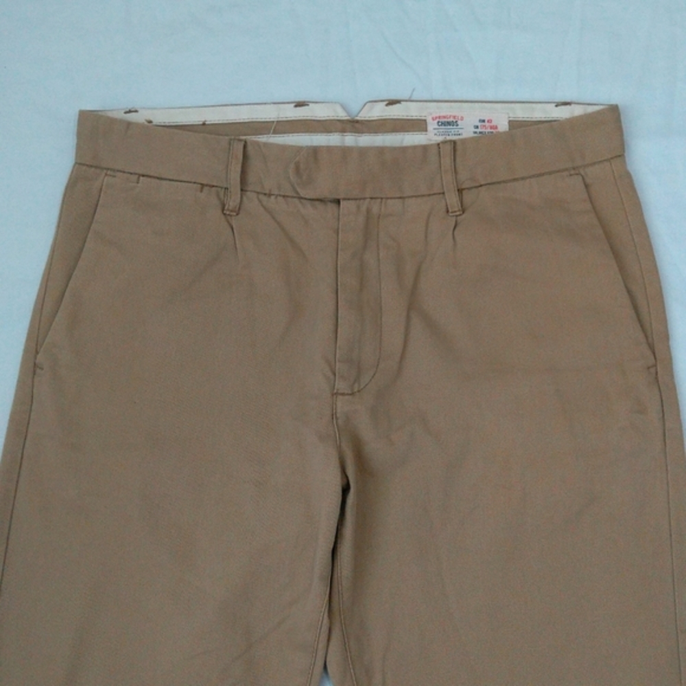 Springfield chino classic fit pleated front finest menswear khaki pants Sz 42